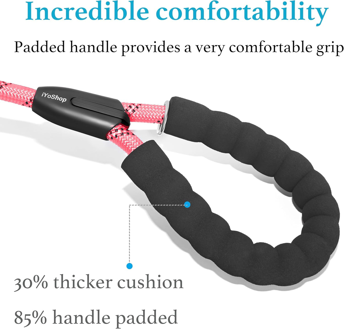 Premium Baby Pink Slip Lead Dog Leash with Padded Handle - Reflective, No Pull Training Solution for Small Dogs (3/8" x 6 FT)