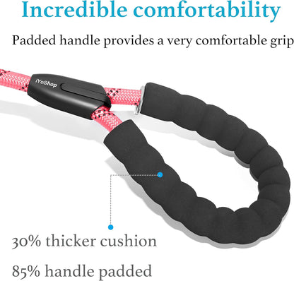 Premium Baby Pink Slip Lead Dog Leash with Padded Handle - Reflective, No Pull Training Solution for Small Dogs (3/8" x 6 FT)