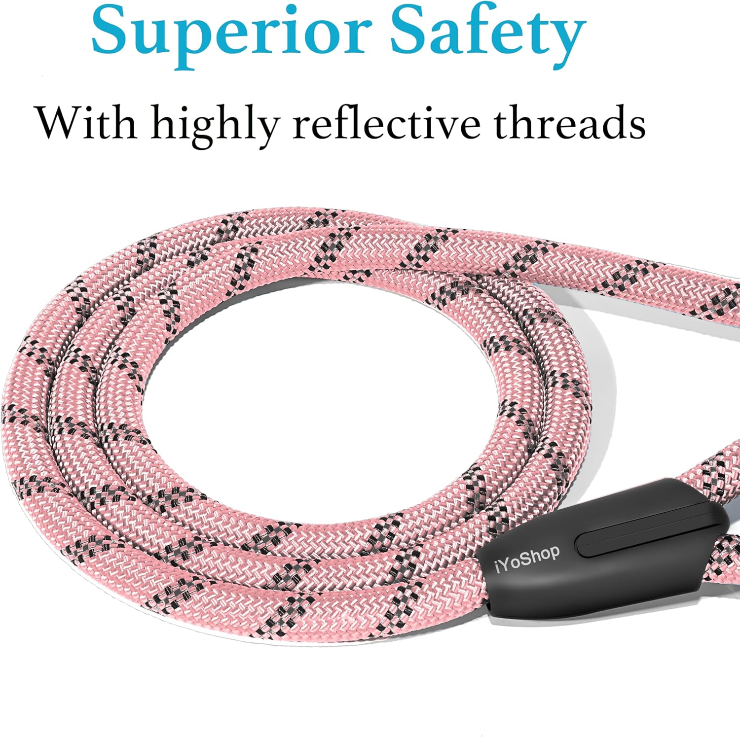 Premium Baby Pink Slip Lead Dog Leash with Padded Handle - Reflective, No Pull Training Solution for Small Dogs (3/8" x 6 FT)