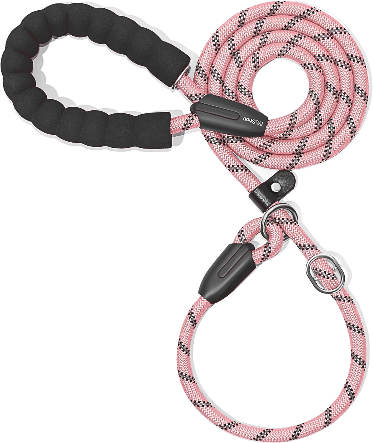Premium Baby Pink Slip Lead Dog Leash with Padded Handle - Reflective, No Pull Training Solution for Small Dogs (3/8" x 6 FT)