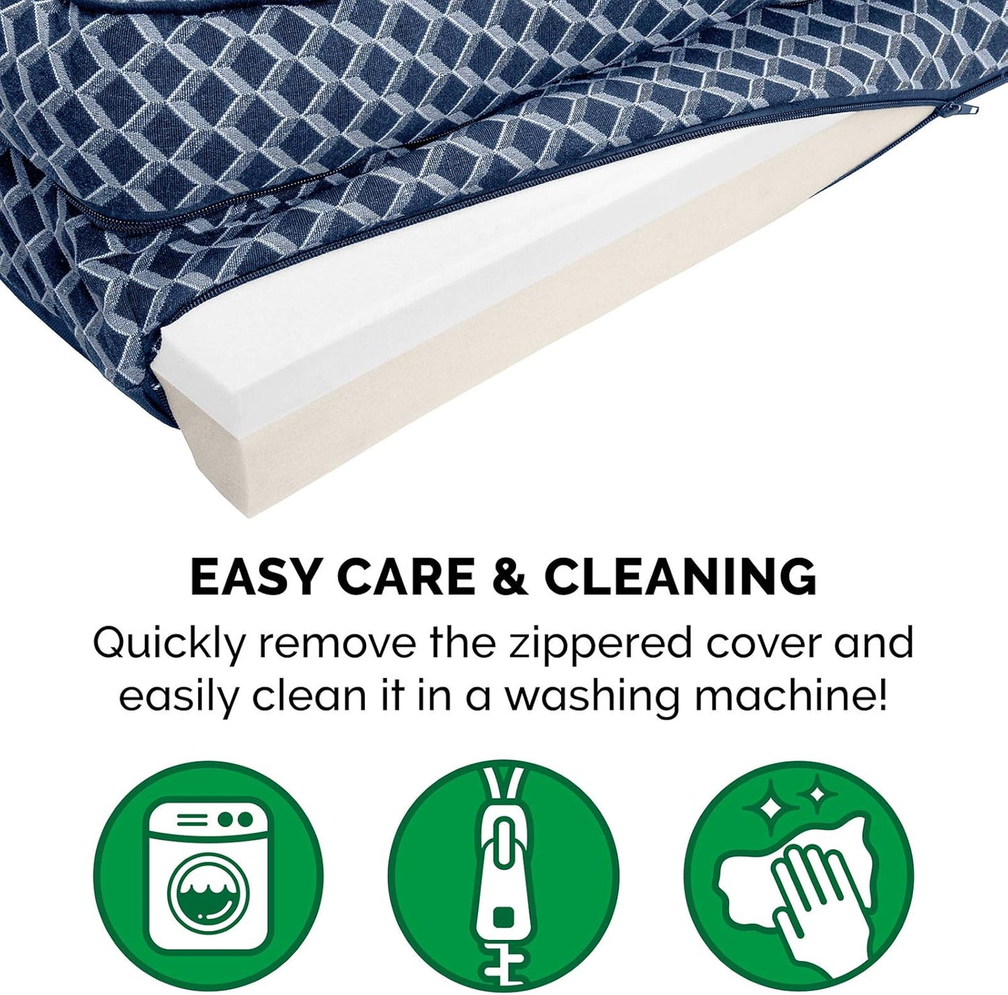Luxurious Memory Foam Dog Bed with Removable Bolsters - Ideal for Medium Dogs up to 35 Lbs - Plush Diamond Blue Design for Ultimate Comfort and Style