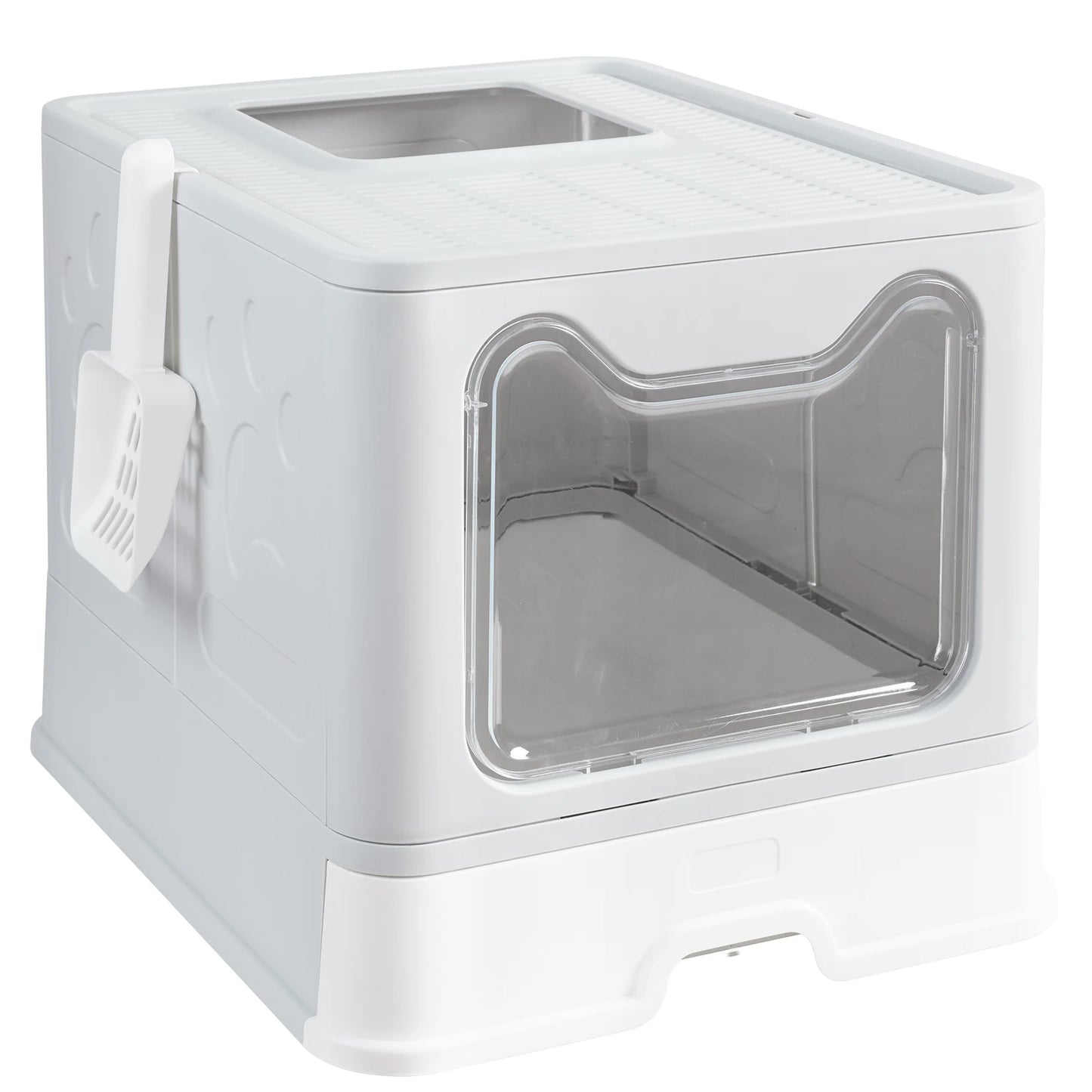 Discover the XXL Large Space Foldable Cat Litter Box – Ultimate Comfort with Front Entry & Top Exit!