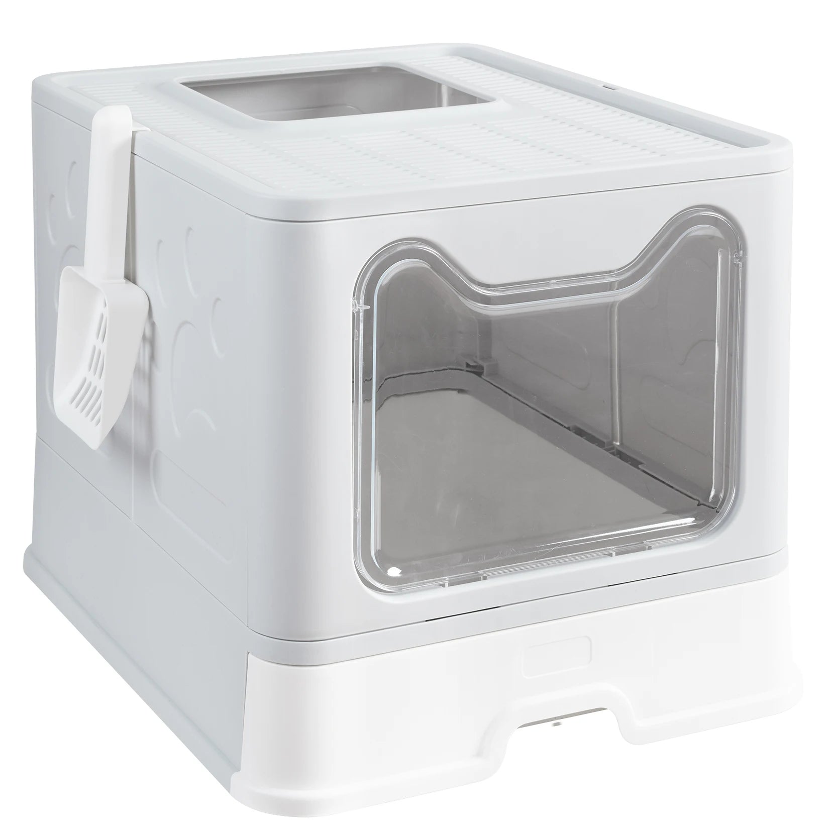 Discover the XXL Large Space Foldable Cat Litter Box – Ultimate Comfort with Front Entry & Top Exit!