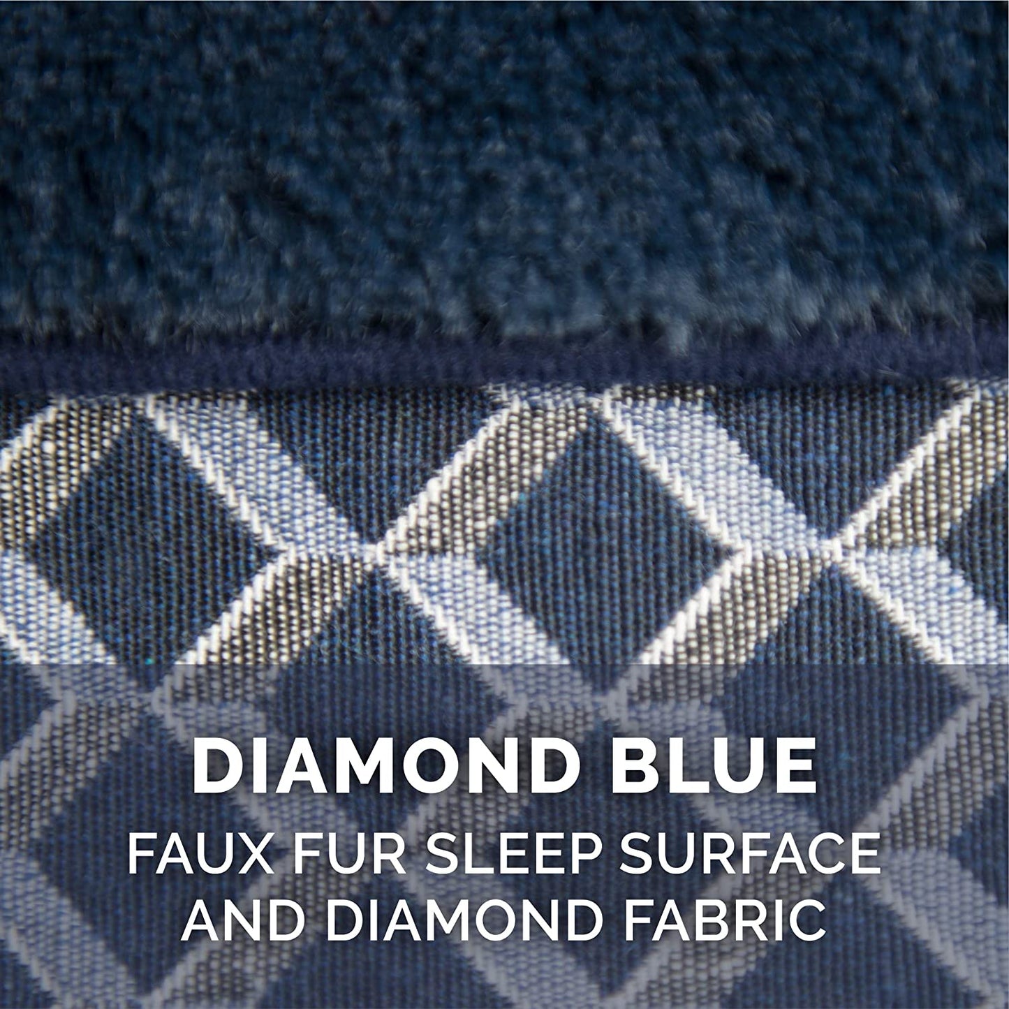 Luxurious Memory Foam Dog Bed with Removable Bolsters - Ideal for Medium Dogs up to 35 Lbs - Plush Diamond Blue Design for Ultimate Comfort and Style