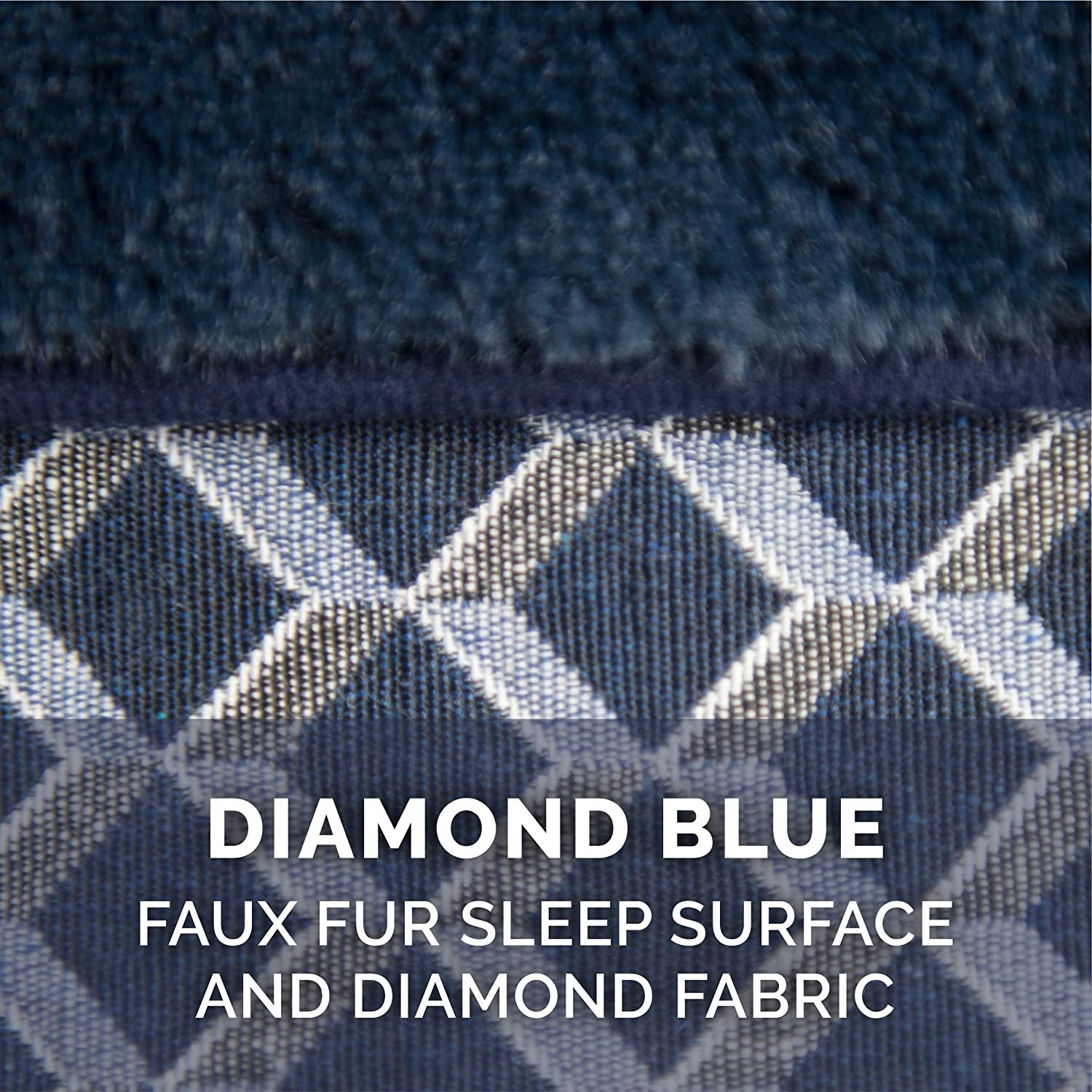 Luxurious Memory Foam Dog Bed with Removable Bolsters - Ideal for Medium Dogs up to 35 Lbs - Plush Diamond Blue Design for Ultimate Comfort and Style