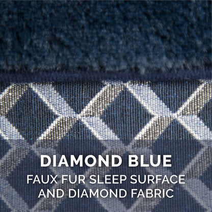 Luxurious Memory Foam Dog Bed with Removable Bolsters - Ideal for Medium Dogs up to 35 Lbs - Plush Diamond Blue Design for Ultimate Comfort and Style